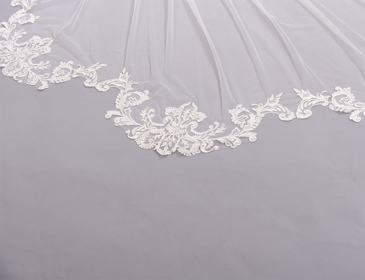 Ivory wedding veil cathedral length V203C