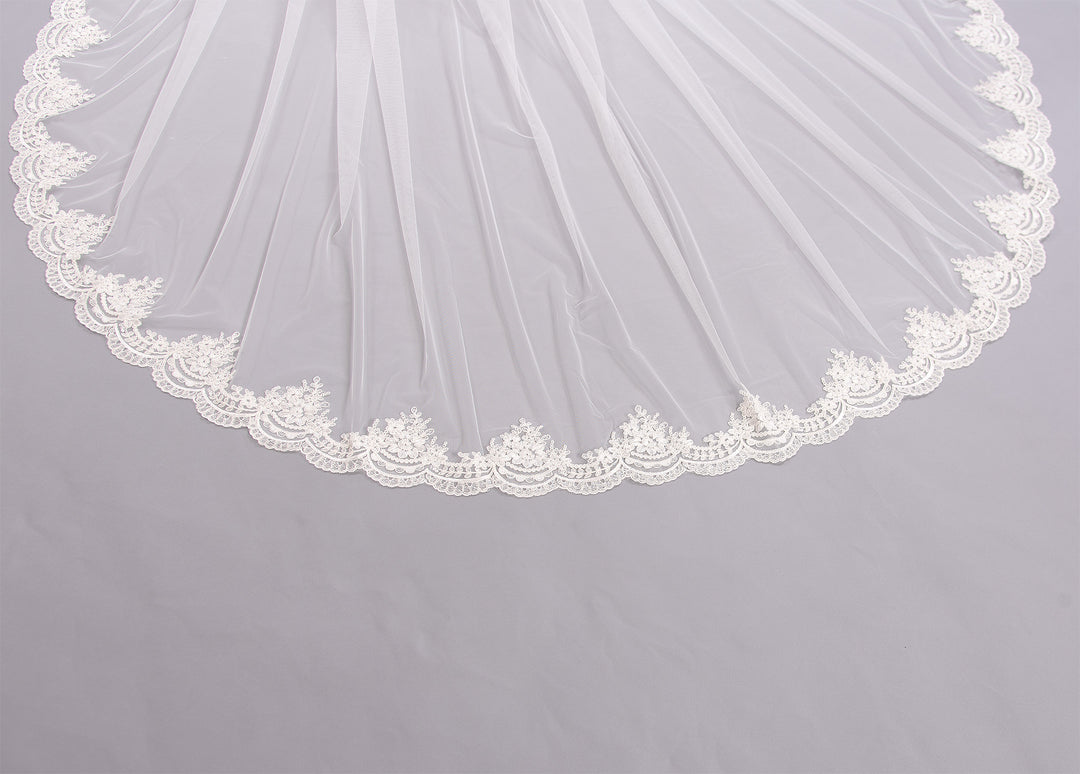 Ivory wedding veil cathedral length V205C