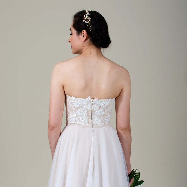 Ivory beaded lace corset bridal separates