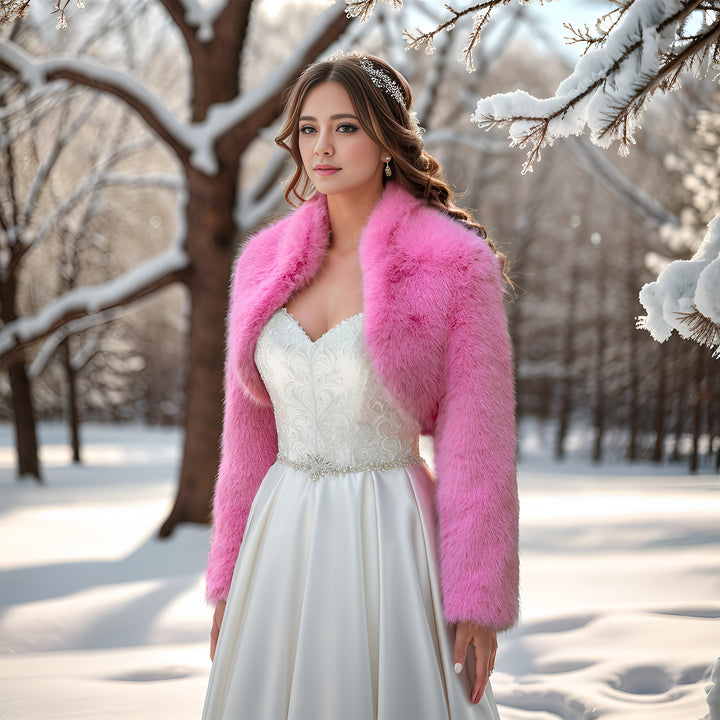 Barbie pink faux fur bolero