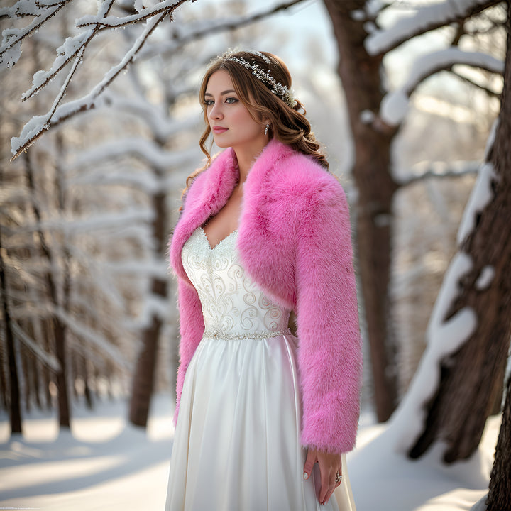 Barbie pink faux fur bolero