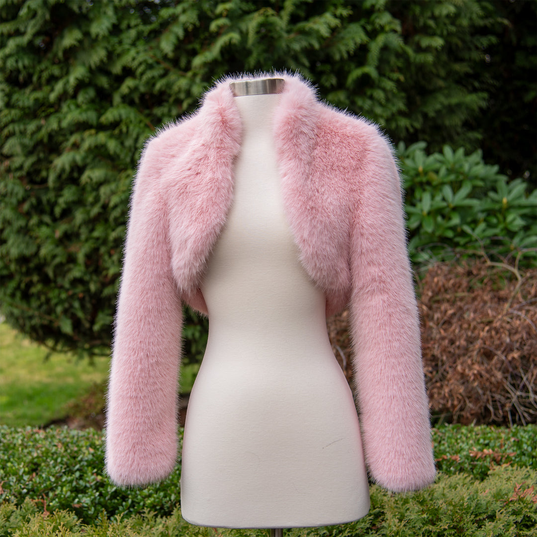 Pink faux fur bolero