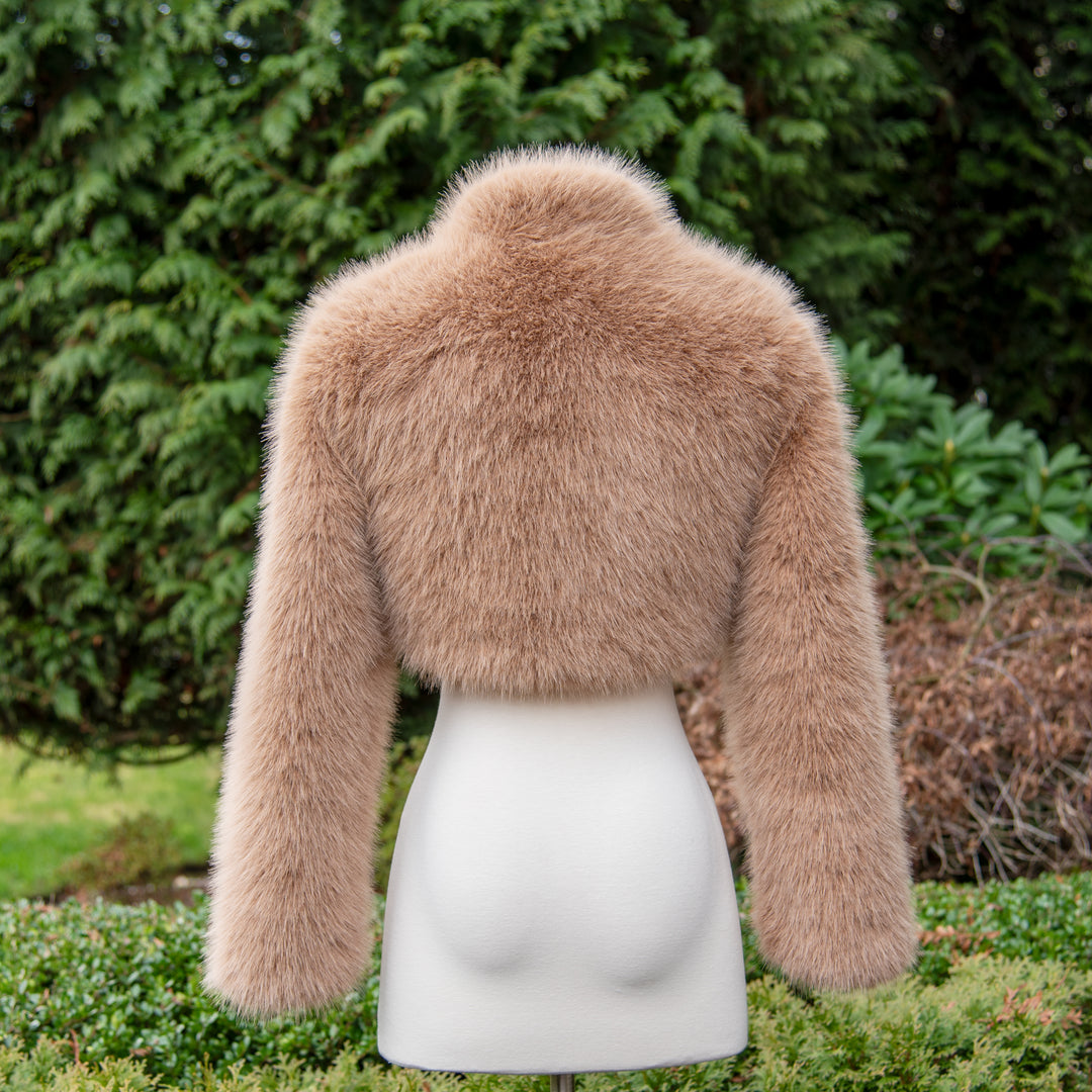 Honey brown faux fur bolero