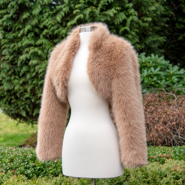 Honey brown faux fur bolero