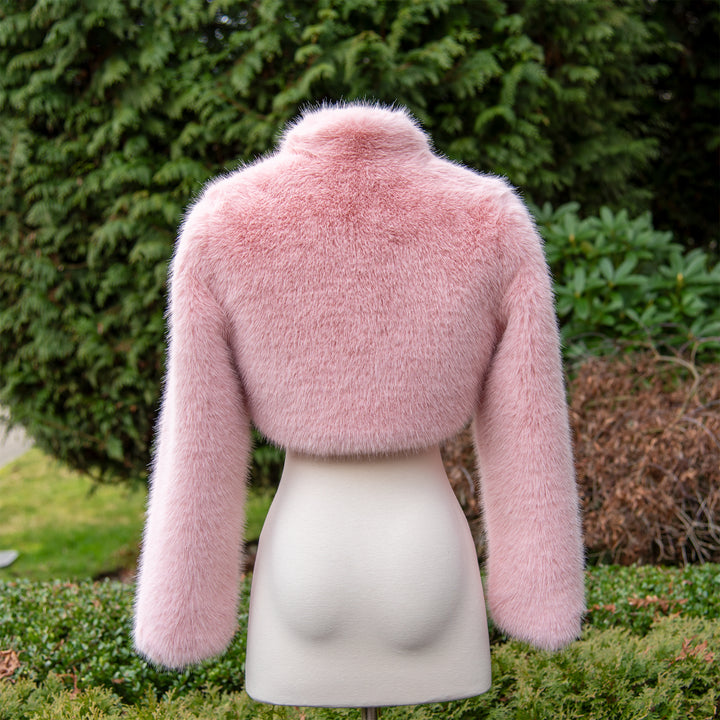 Pink faux fur bolero