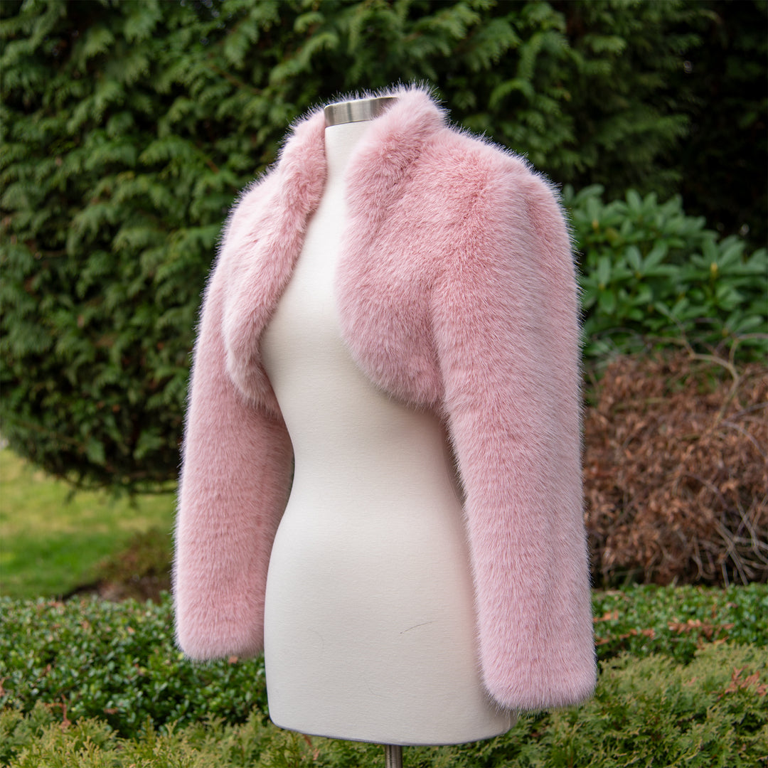 Pink faux fur bolero