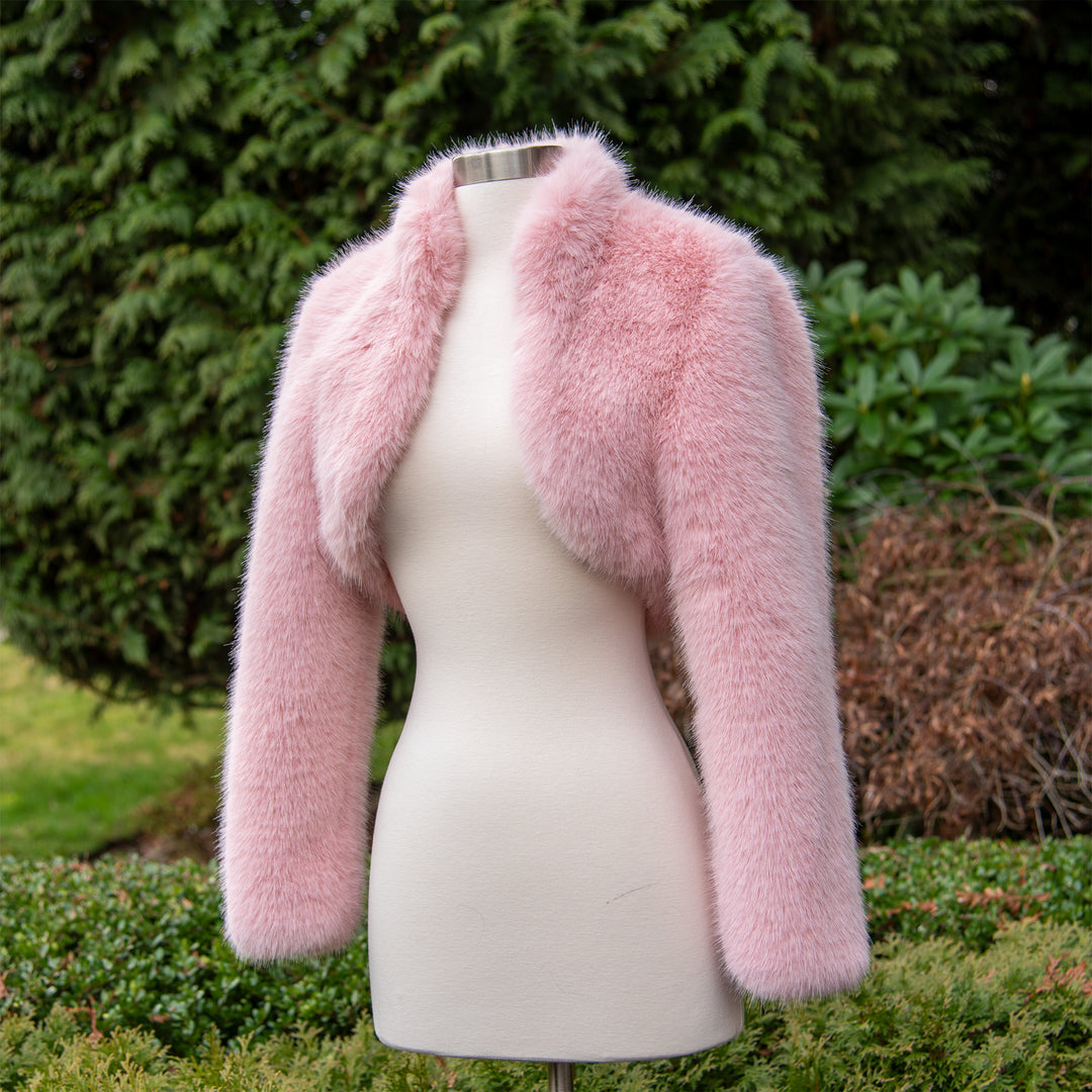 Pink faux fur bolero