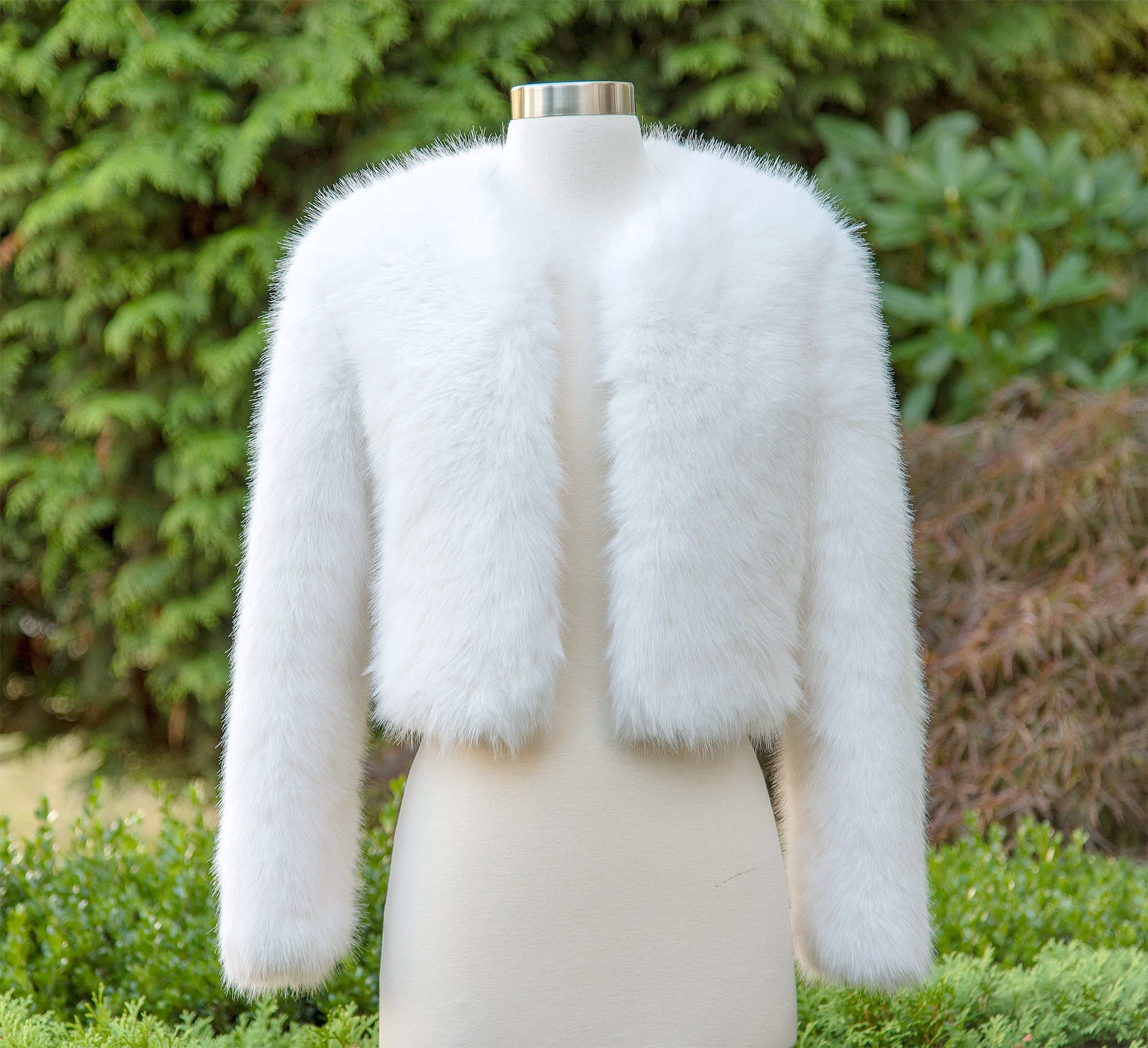 Off white faux fur jacket hotsell