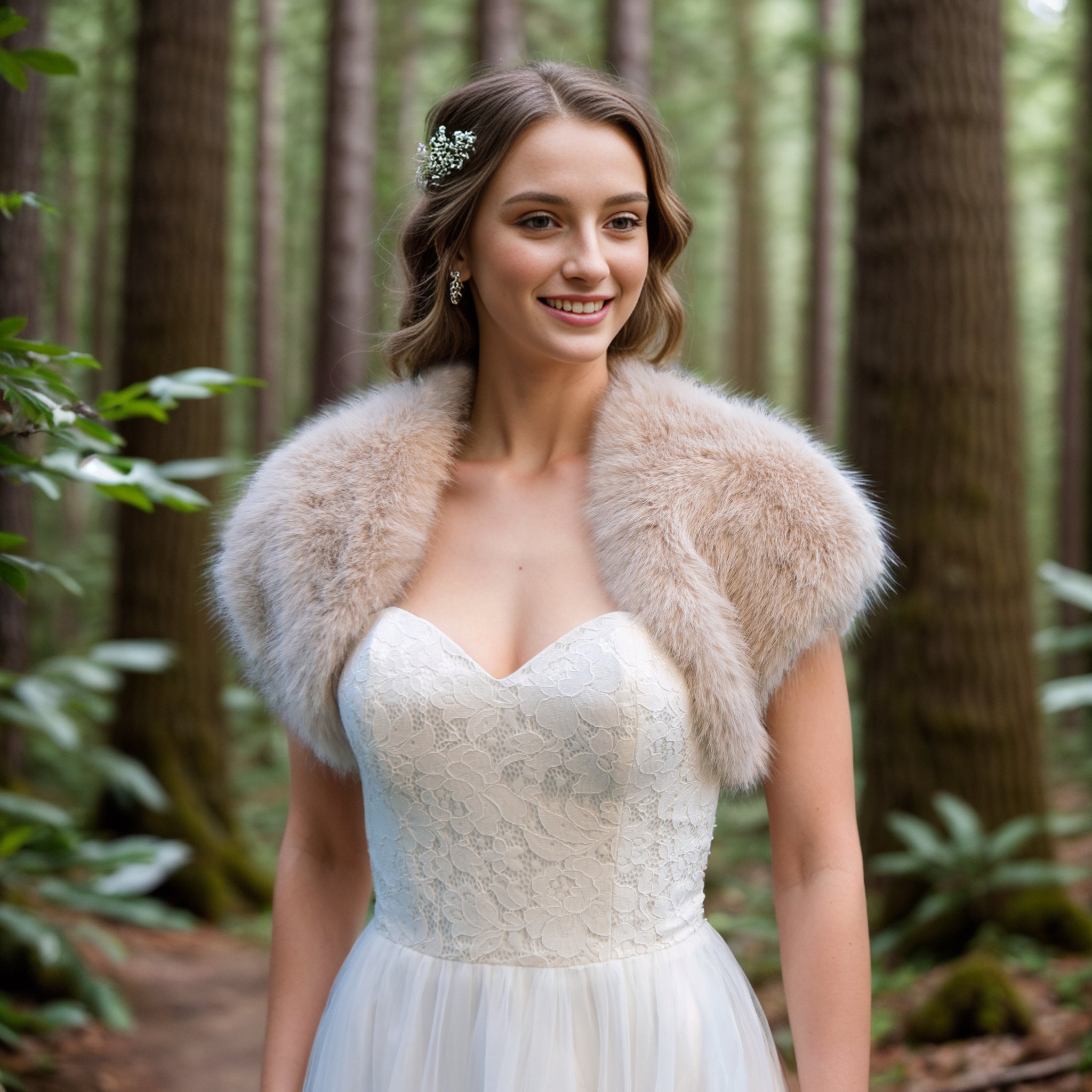 Faux Fur Bolero and Faux Fur Shrug Tulip Bridal