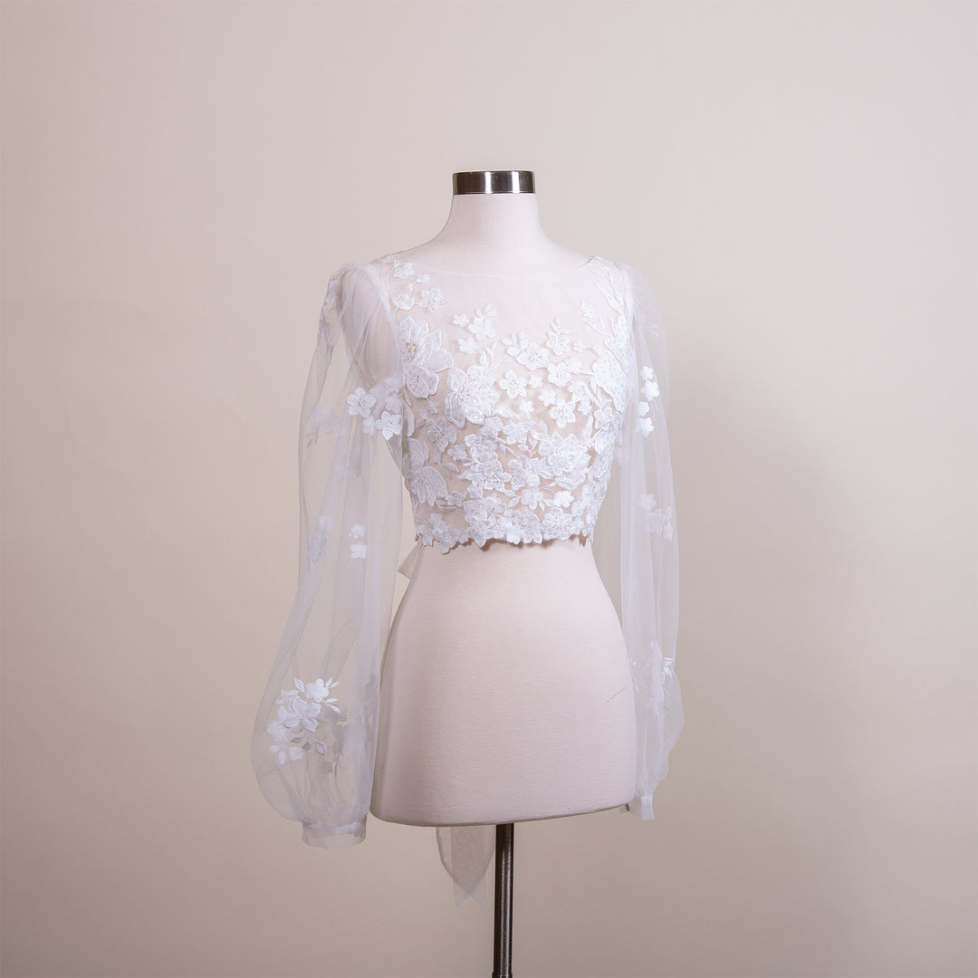 Puff sleeve sleeve wedding dress topper