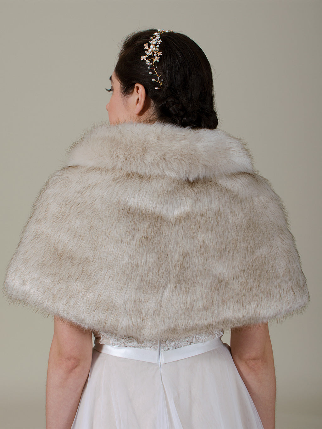 Beige Faux Fur Wrap B006-Beige – Tulip Bridal