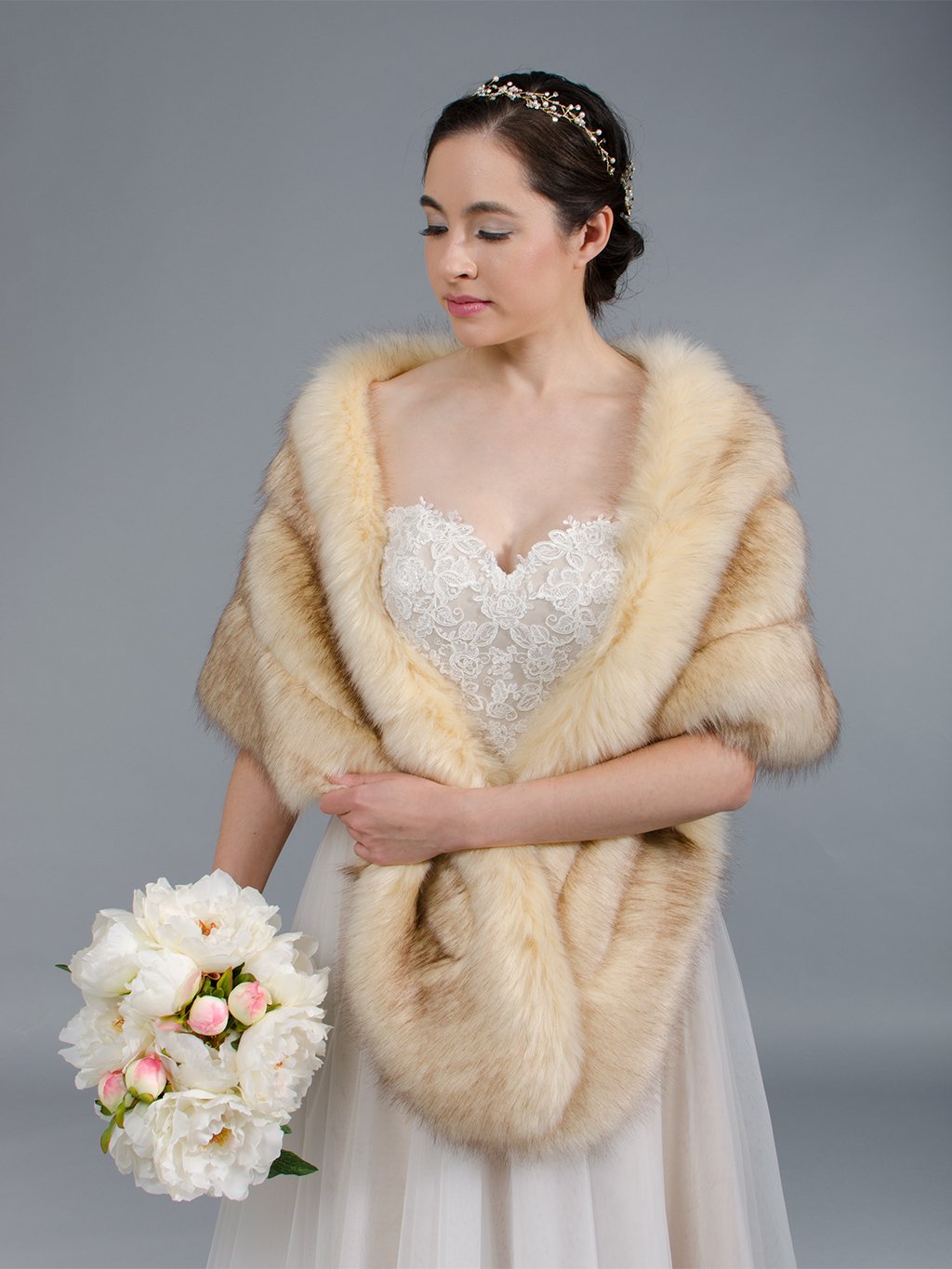 Champagne on sale fur shawl