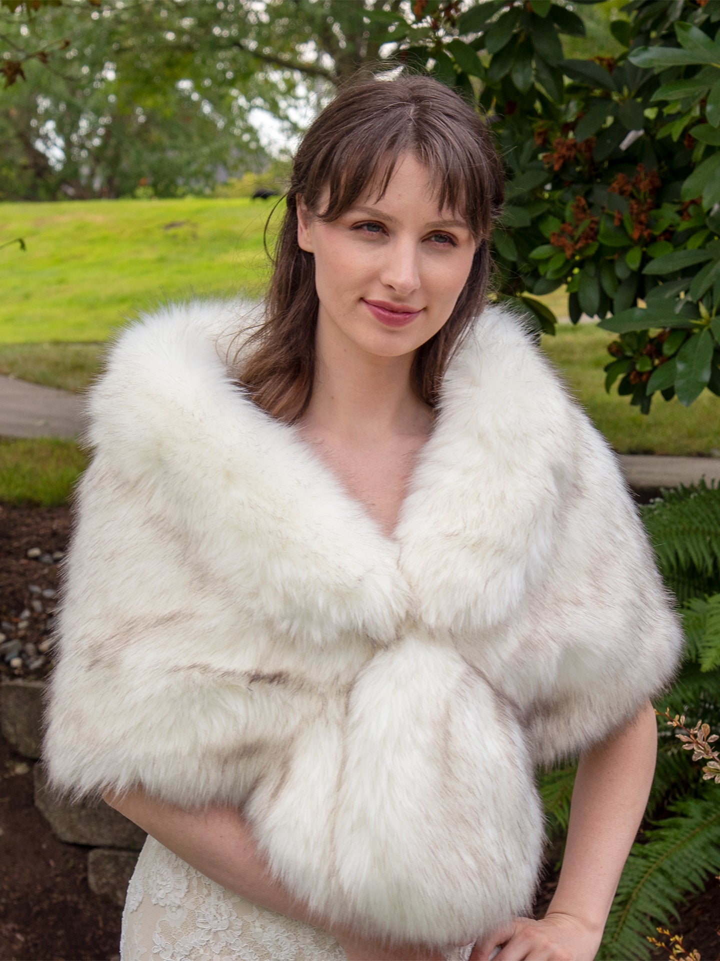 Ivory faux clearance fur stole