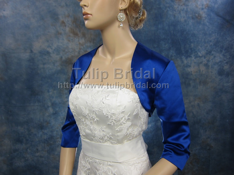 Navy satin bolero on sale jacket