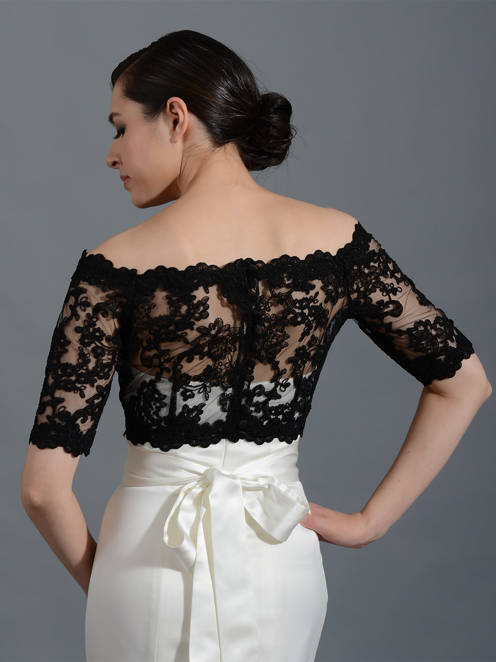 Black lace 2024 jackets for wedding