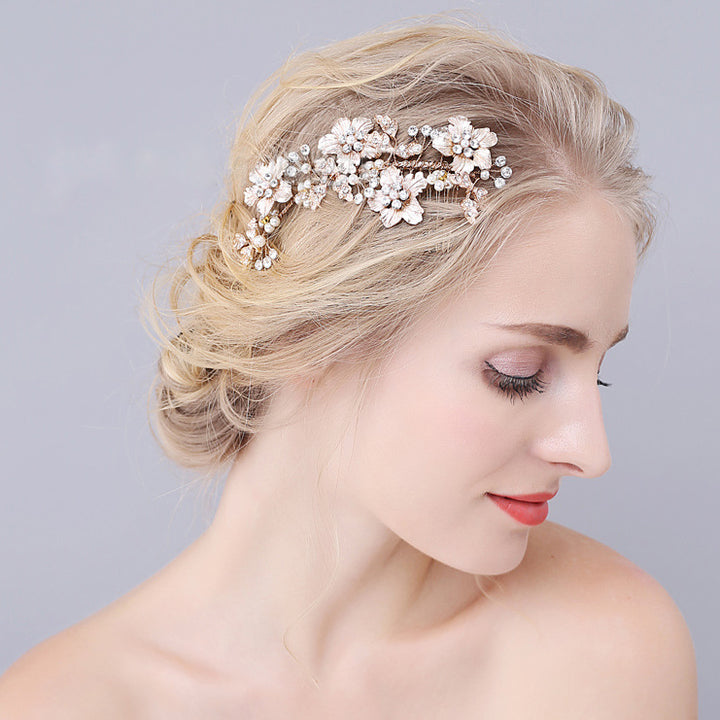 Rhinestone and Pearl Hair Comb HC004