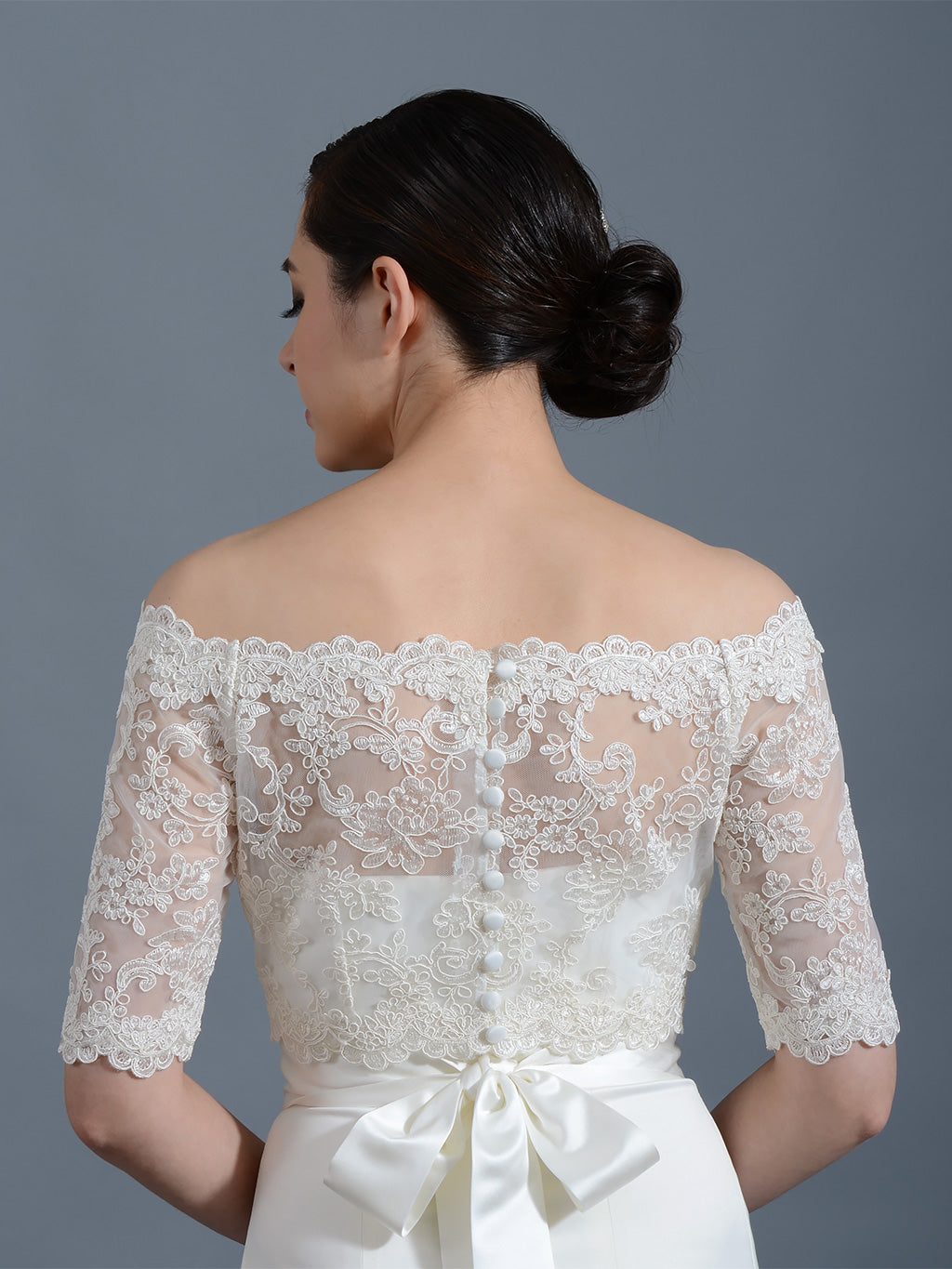 Off shoulder 2024 bolero wedding