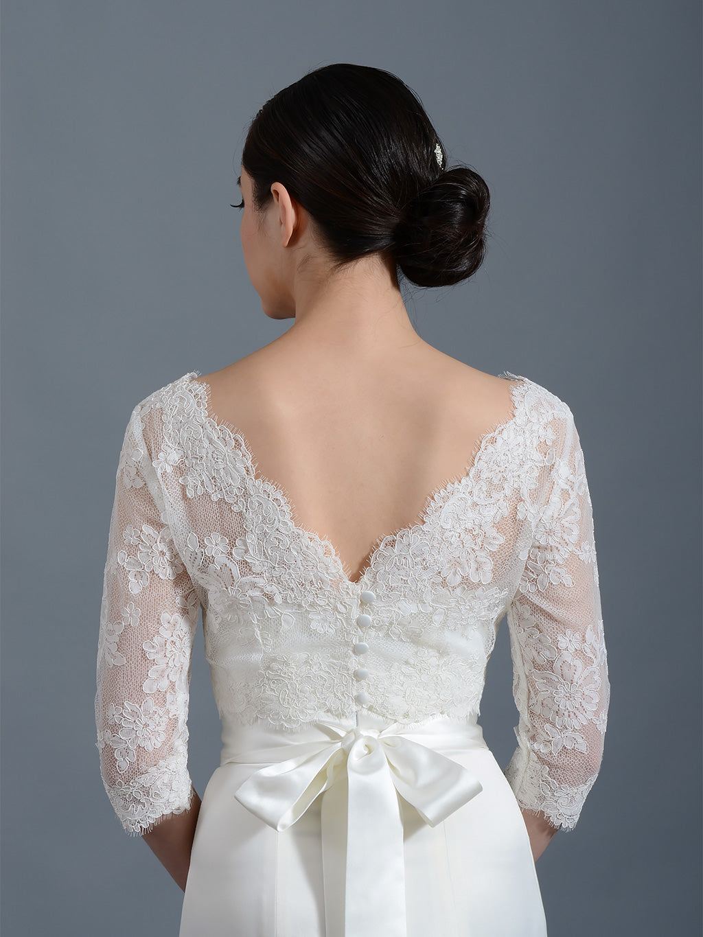 Lace wedding clearance jacket with sleeves