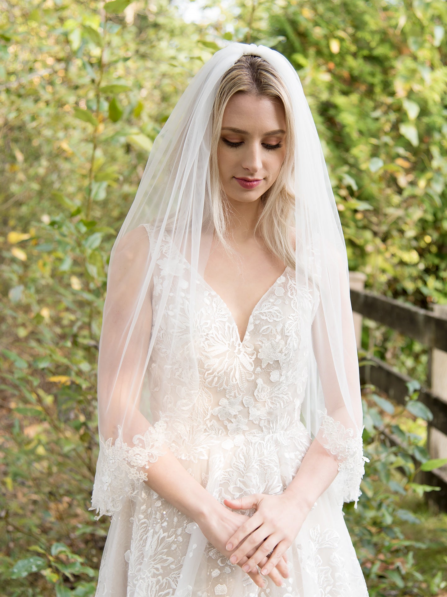 White Ivory Wedding Dress with Veils